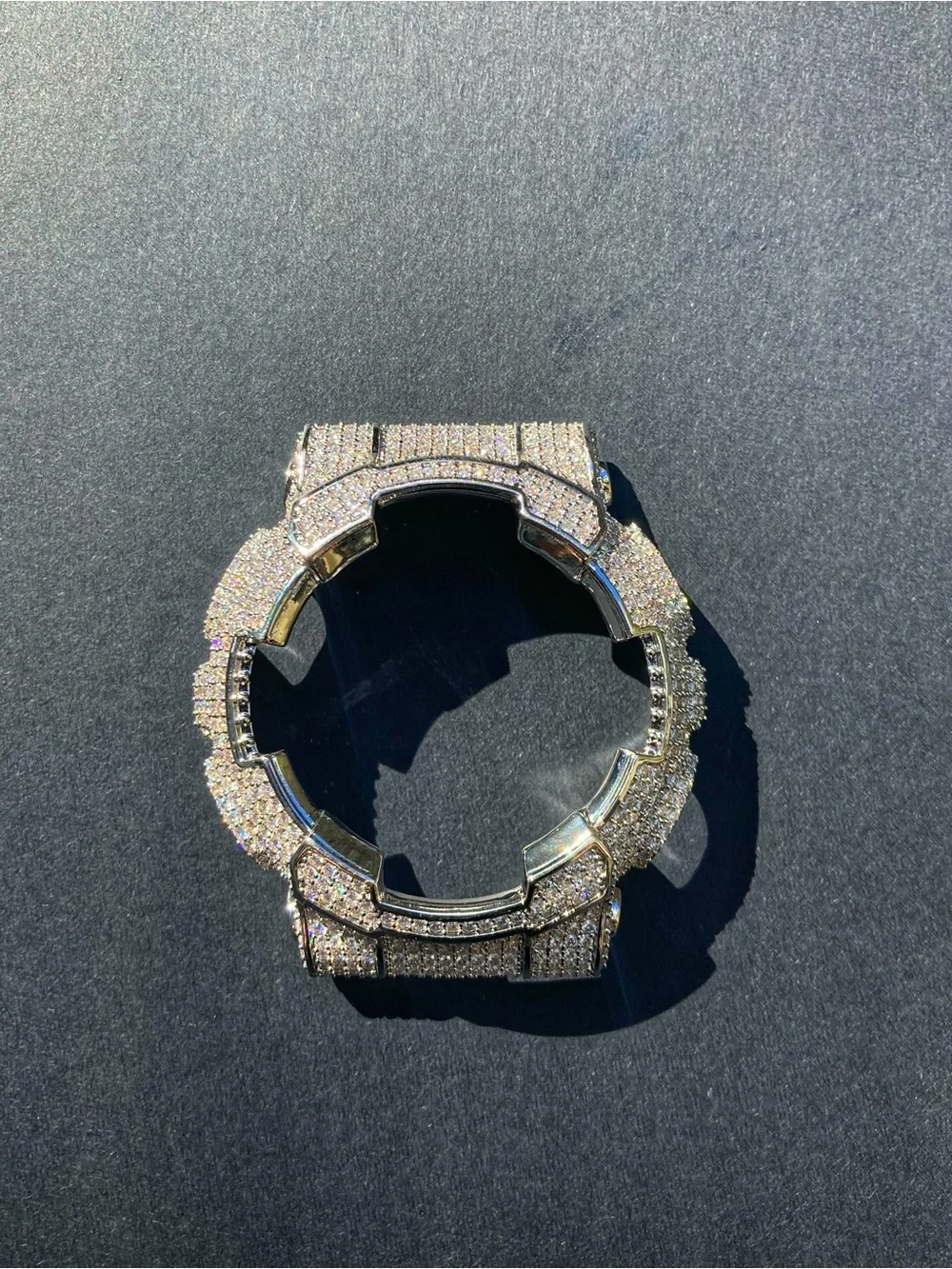 Silver Moissanite Iced Out Bezel Upgrade for G Shock Ga 110 Models
